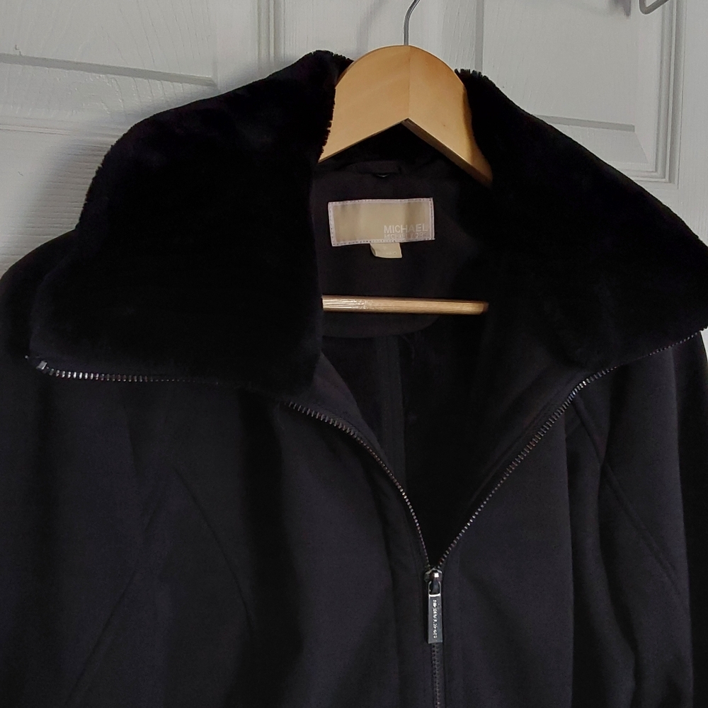Michael Kors Black Winter Trench Coat - Picture 2 of 7